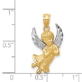 thumbnail image 4 of Finest Gold 14K Yellow & Rhodium with Diamond-Cut Praying Angel Pendant, 4 of 4