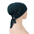 thumbnail image 3 of YOTMKGDO Turbans for Women, hats for women Cancer Wrap Head Cover Color Womens Solid Headwear Cap Hair Muslim Cap Hat Heardband, Army Green, 3 of 4