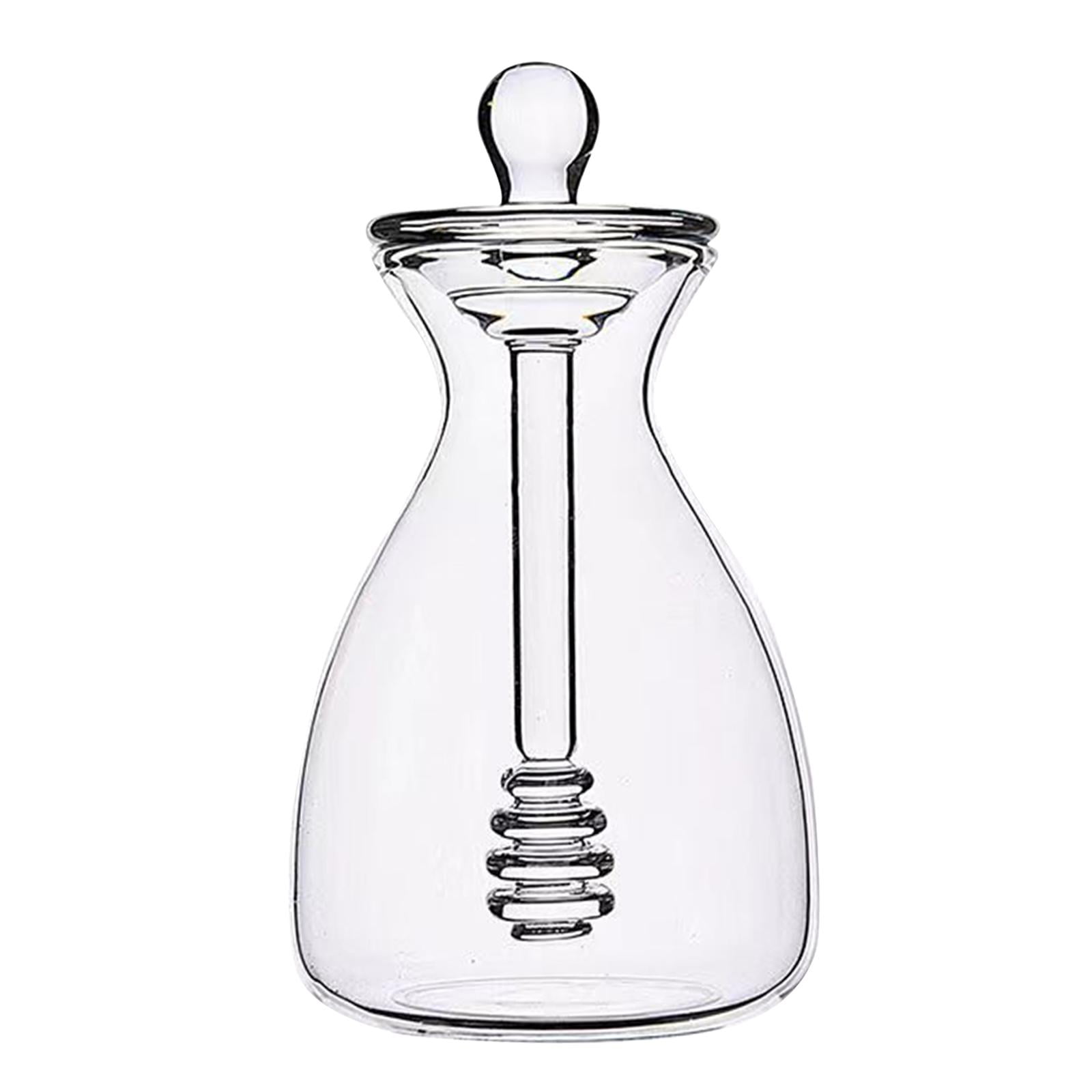 Glass Honey Pot Glass Beehive Honey Pot Office Syrup with Dipper and Lid Dining Table Honey Storage Container Honey Bee Pot