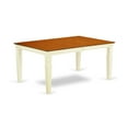 thumbnail image 2 of East West Furniture  LGDA5-BMK-W 5PC Rectangular 66/84 inch Table with 18 In Leaf and 4 vertical slatted Chairs, 2 of 3
