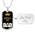 thumbnail image 4 of Perfold Cat Cat Dad Necklace Stainless Steel or 18k Gold Dog Tag 24" Chain, 4 of 8