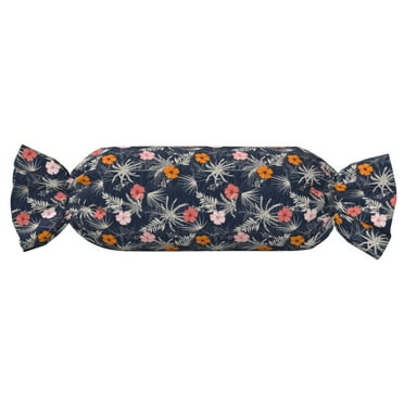 Wukai Hawaiian Style Print Candy Pillow Cylindrical Pillows Sofa Pillow Neck Hand Support Pillows Including Insert Lumbar Pillows