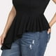 thumbnail image 4 of Camiseta Negra Asimétrica Cuello en V Túnica Verano Top Casual Suave Transpirable 4XL, 4 of 9