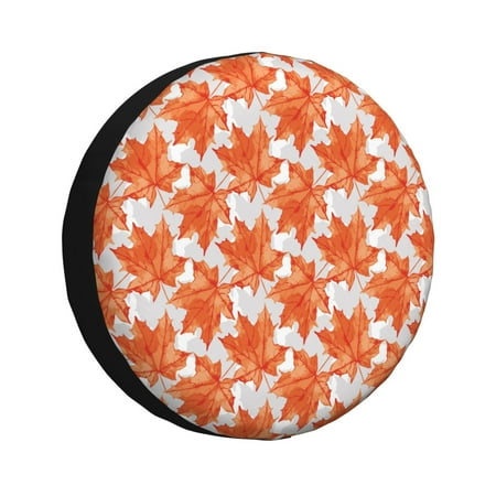 Gaeub Maple Leaves A 14-17in Tire Cover Spare Tire Cover for Camper Caravan Trailer Car Truck SUV Jeep-15 inch