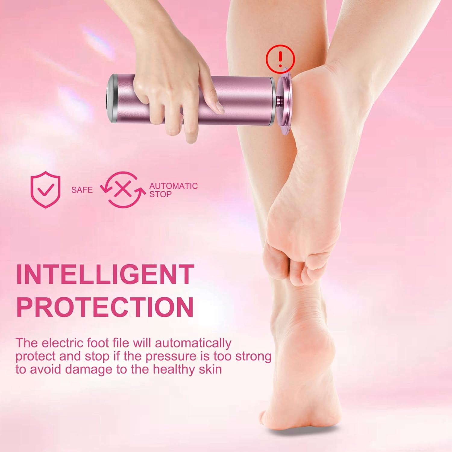 Aorsher Electronic Foot File Grinder with 60pcs Replacement Sandpaper Discs, Adjustable Speed Electric Callus Remover Professional Pedicure Tool for Men Women Dead Cracked Hard Skin Calluses