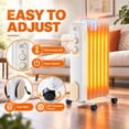 thumbnail image 4 of JIOABL Radiator Heater for Large Space, 1500W Electric Oil Filled Radiator with Dual Knobs, 3 Modes, Quiet Space Heater, Overheat and Tip-over Protection, White, 4 of 10
