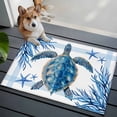thumbnail image 3 of 2x3 Ft Entryway Area Rug, Ocean Turtle Kitchen Rug Runner Washable Floor Mat, Blue Coastal Starfish Coral Stripes Retro Non Slip Indoor Door Mat Throw Carpet for Bathroom Living Room Bedroom, 3 of 8