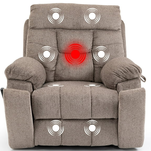 Oversized Power Lift Recliner Chair with Massage and Heat for Elderly, 180° Big Man Dual Motor Lift Recliner, Large Electric Recliner Chair with 2 Cup Holders,Side Pocket,Single Rocker Sofa 400lbs