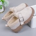 thumbnail image 4 of Dakaela Girl's Loafers Slip on Round Toe Chunky Platform Oxford Fleece Lined Winter School Uniform Dress Shoes for Toddler Little Big Kid White 3, 4 of 7