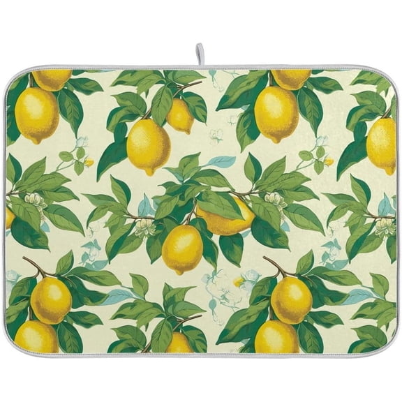 Colorful Lemons Style Dish Drying Mat 16 x 18 Inch Dish Mat Drainer Dish Drying Pad Absorbent
