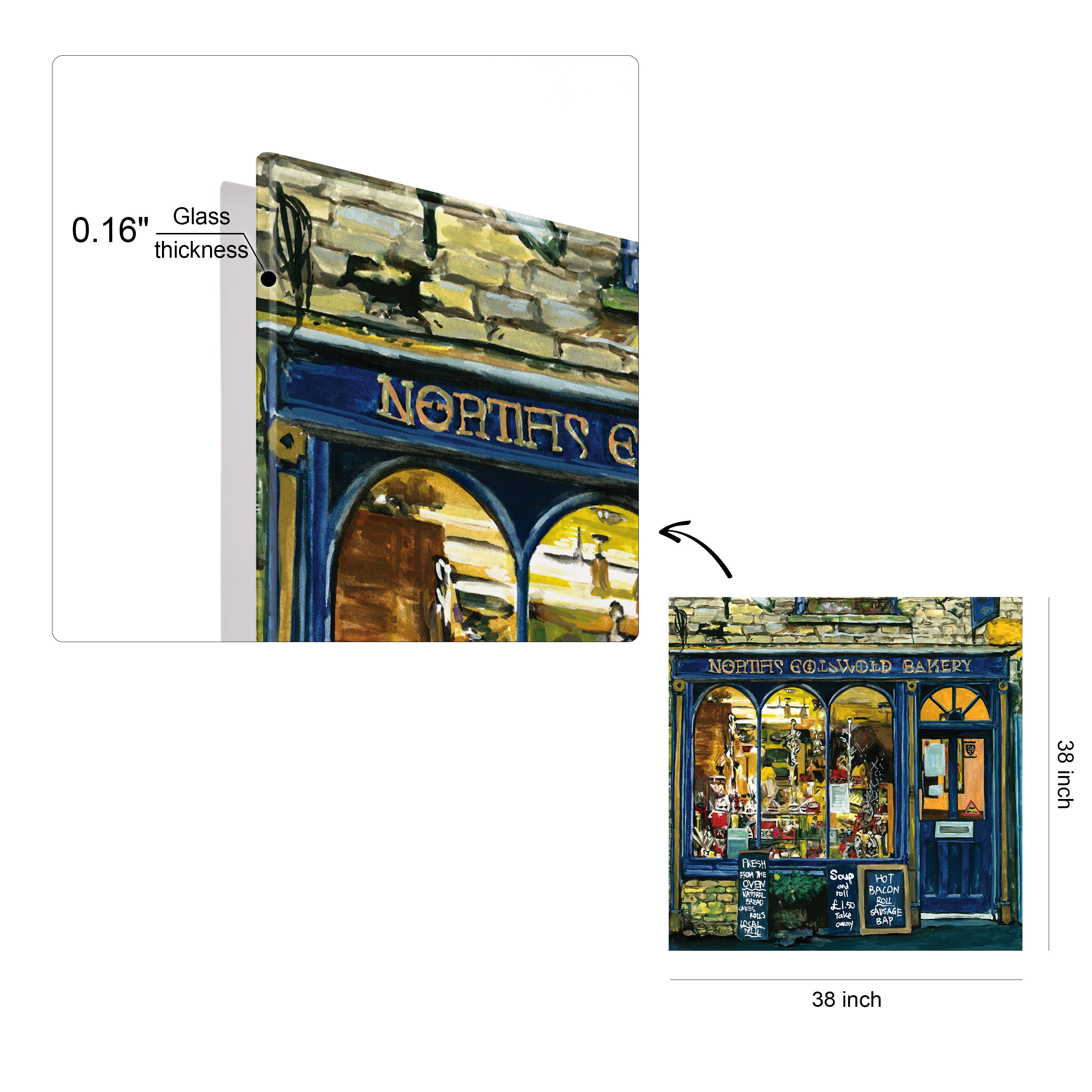 Empire Art Direct Spot IV Frameless Free Floating Tempered Glass Panel Graphic Wall Art, 38" x 38" x 0.2", Ready to Hang