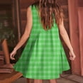 thumbnail image 4 of Sakmal Plaid Dresses for Women 2024 Casual Spring Pleated Loose Fit Sleeveless Comfort Fit Green Mini Slip Dress, 4 of 5