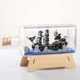 thumbnail image 5 of HI-REEKE Ship in a Bottle Micro Mini Building Block Set Caribbean Pirate Kit Plastic Toy Gift Black, 5 of 8