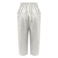 thumbnail image 5 of White Wide Leg Sweatpants Women's Pocket Cotton Linen Fashion Solid Color Pants Slim Casual Long Pants Fashion Clothing, 5 of 5