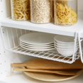 thumbnail image 4 of LXYFH Rack Under $15 White Under Shelf Wire Basket Hanging Storage Baskets Under Cabinet On Storage Racks Slide In Baskets Organizer For Kitchen Pantry Desk Bookshelf, 4 of 7