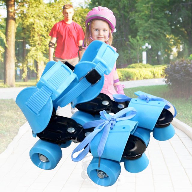 CAROOTU Patins à Roulettes Enfants Réglables Double Rangée 4 Roues Patins à Roulettes Coulissantes en Ligne pour Enfants