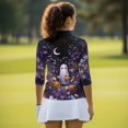 thumbnail image 5 of Aplkyhs Ghost Flower Women Sport Cloth Athletic 3/4 Sleeve Shirts Halloween Soft and Comfortable with Collar Shirt Fit Plain Machine Washable for Golf,Tennis,Hiking,Running,Gym, 5 of 7