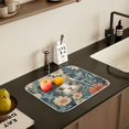 thumbnail image 5 of Yayeee Dish Drying Mat for Kitchen Counter 16" x 18" Microfiber Super Absorbent Coffee Decorative Pad, Flowers Cat, 5 of 9