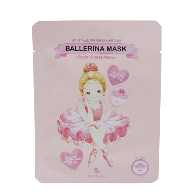 Peach and Mascarilla facial, Para Niñas, Bailarina Pack con 10 Piezas