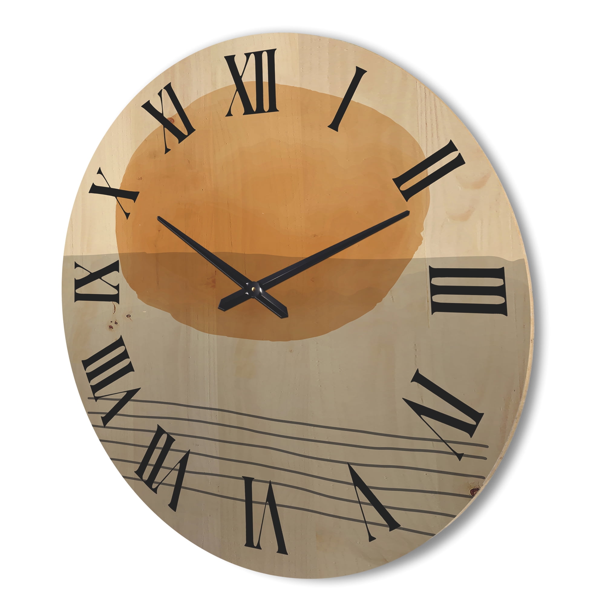 Designart 'Elementary Forms in Minimal Geometric Compostions XXXIII' Modern Wood Wall Clock