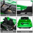 thumbnail image 5 of FINITO 12V 10Ah Ride on Tor for Toddlers, Powerful 4 Wheels Electric Dump Truck, 2 Seater Kids Ride on Car w/Parent Remote Control, Music Bluetooth, Green, 5 of 9