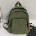 thumbnail image 4 of Women Campus Backpack Canvas Simple Rucksack Daily Bag for Female (Black), 4 of 10