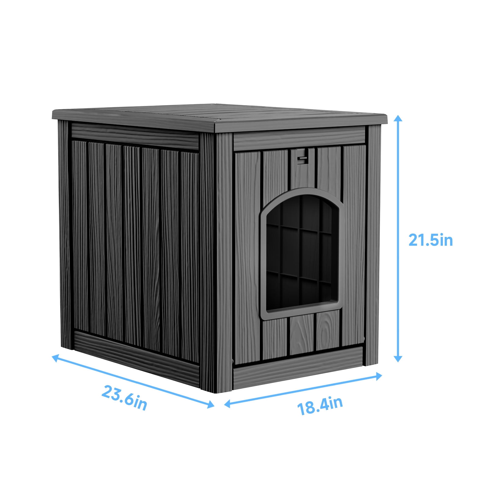 MAYEERTY Dual-Use Indoor Cat House & Litter Box Enclosure, Wood-Textured Litter Hideaway Furniture