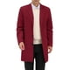 thumbnail image 1 of Abrigos de hombre INSPIRE CHIC de color sólido con cuello de muesca, de un solo botón, abrigo largo de invierno XL burdeos, 1 of 7