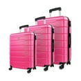 thumbnail image 2 of 3 Piece Hardshell Luggage Set Lightweight Suitcase with TSA Lock Spinner Wheels 20in/24in/28in(Rose Red ), 2 of 8