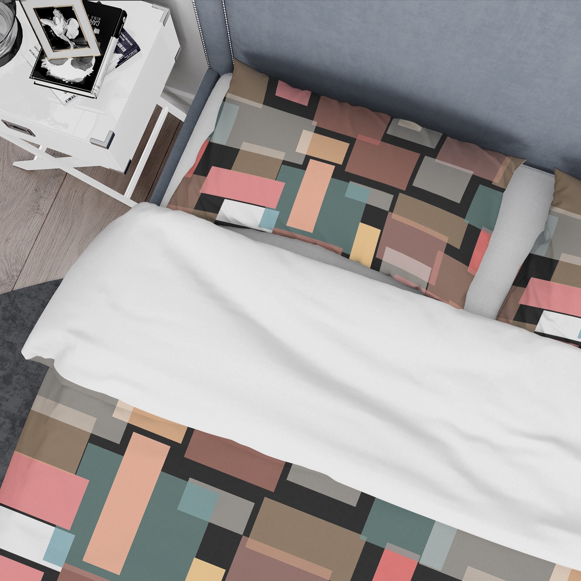 Designart 'Retro Square Design II' Mid-Century Modern Duvet Cover Set