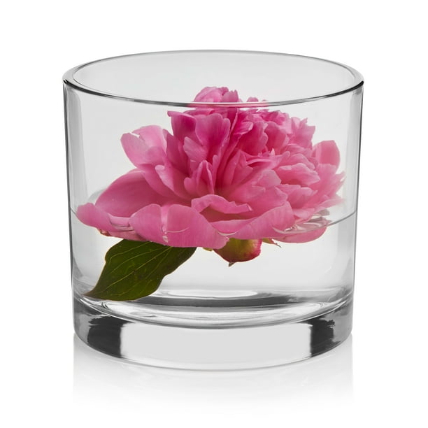 Libbey Capstan Cylinder Glass Vase, 4.5inch, Set of 4