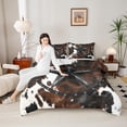 thumbnail image 4 of Manfei Black Texas Stars 3 Pieces Queen Comforter Set for Teens Children Kids,Retro Cattle Print Ultra Soft Bedding Sets,Vintage Western Theme Bedding Comforter Set,Microfiber Bedroom Decor, 4 of 8
