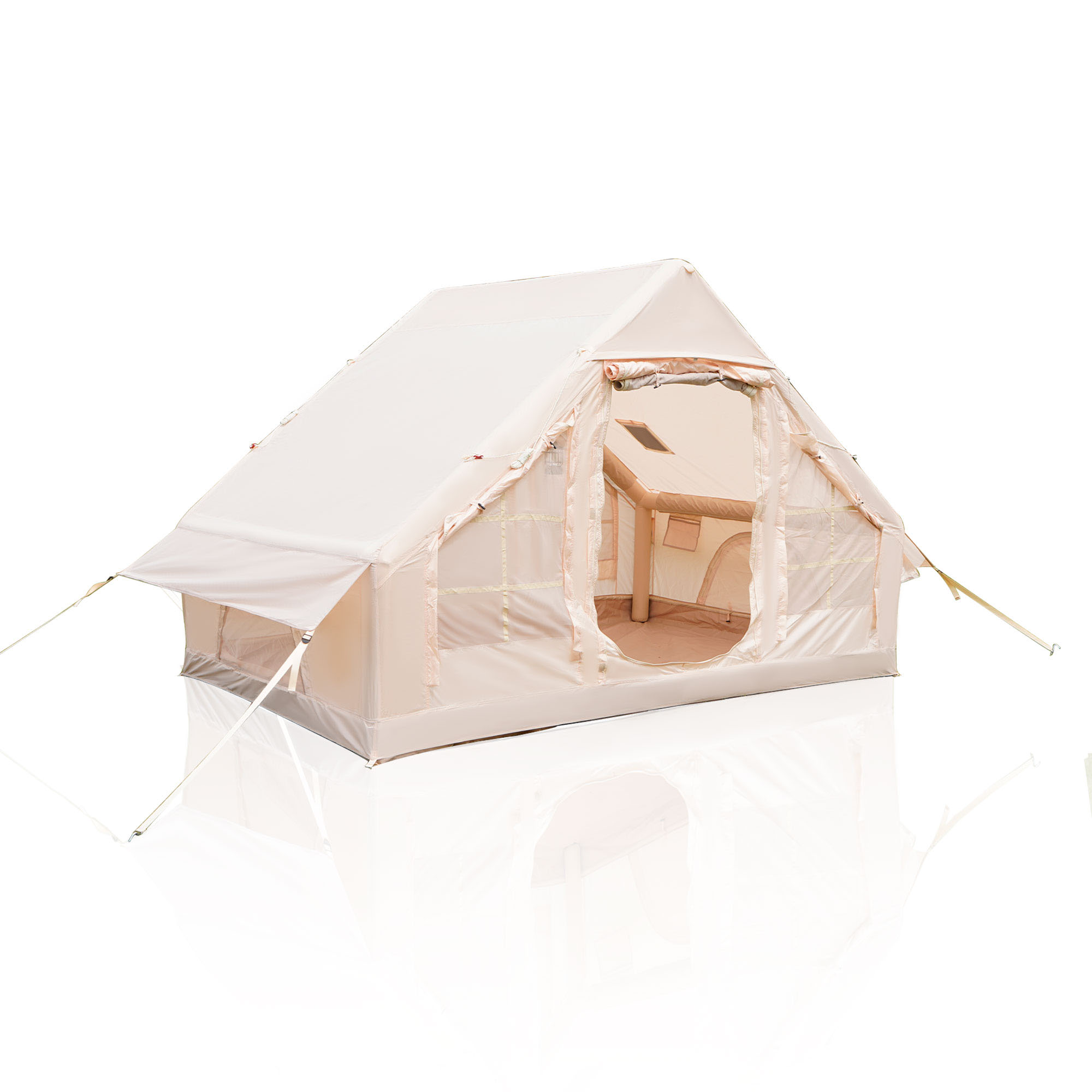CQSXDA Inflatable Camping Tents With Hand Pump, Waterproof 4 Seasons Oxford Cabin Tent For Easy Setup Outdoor Adventures