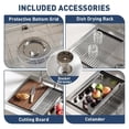 thumbnail image 4 of Qinaqin 28 x 22 10-Inch 16-Gauge Stainless Steel cm de Profundidadrop-In Single Bowl Kitchen Estación Trabajo Sink con Pull- Profundidadown Faucet Plateado para Bar, 4 of 6