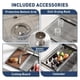 thumbnail image 3 of 28 x 22 x 10-Inch 16-Gauge Stainless Steel cm de Profundidadrop-In Single Bowl Kitchen cm de Anchoorkstation Sink con Pull- cm de Profundidadown Faucet Plateado para Bar, 3 of 6