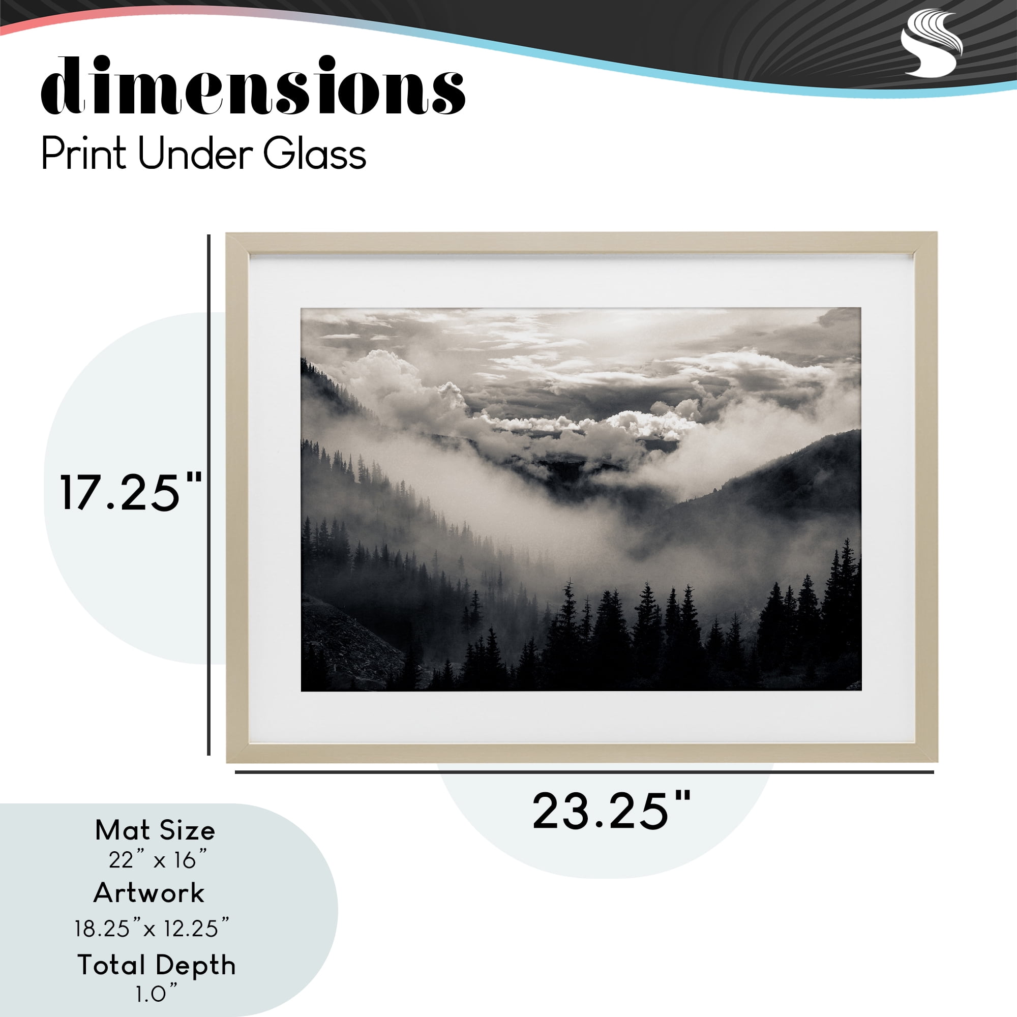 Billowing Fog Atmosphere Birch Framed Print Under Glass, design by Decent Exposures