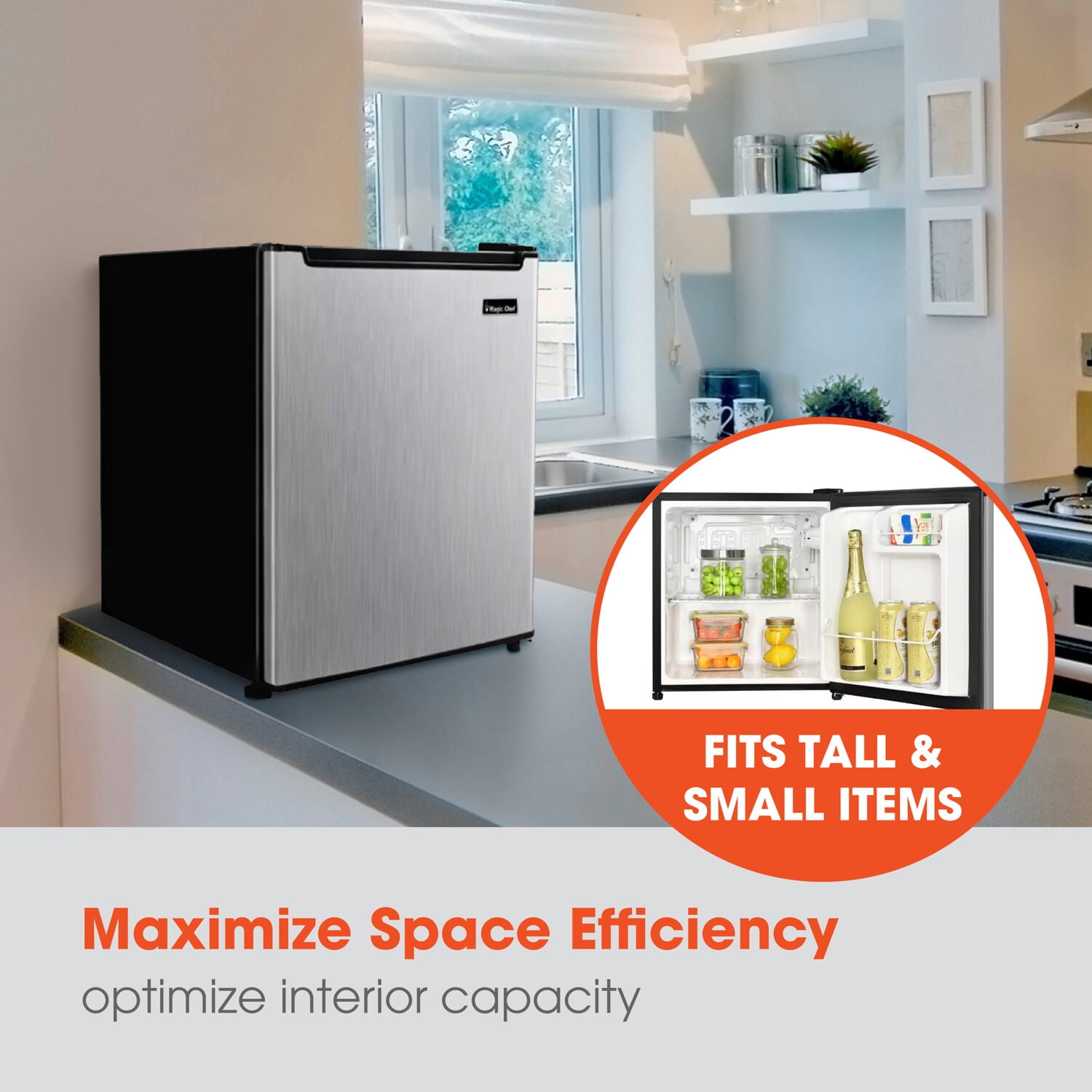 Magic Chef 1.7-cu. ft. Mini Fridge in Stainless Steel