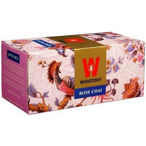 ROSE CHAI TEA 20PK, Rose Chai is a rich blend of black Indian tea leaves, mixed with rose petals and exotic herbs such as cinnamon and coconut. Rose Chai has a unique rich aroma which captures the smells of the colorful markets of the Far East. Together with warm milk and sugar you can enjoy the mixture of wonderful fl