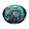 thumbnail image 2 of Round Bar Stool Seat Covers, Vintage Skull Beer Elastic Round Chair Cover Stool Seat Slipcover Bar Stool Cushions Round Pad for 12-14 inch, 2 of 7