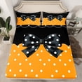 thumbnail image 2 of Homewish Teens Adults Female Men Cute Ribbon Bowtie Full Size Sheets 4-Piece,Cartoon Polka Dots Breathable Bed Sheets,Dreamy Princess Lightweight Sheet Sets,Luxury Bedroom Decor, 2 of 7
