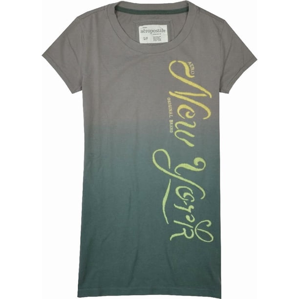 Camiseta gráfica Aeropostale New York para mujer, gris, mediana