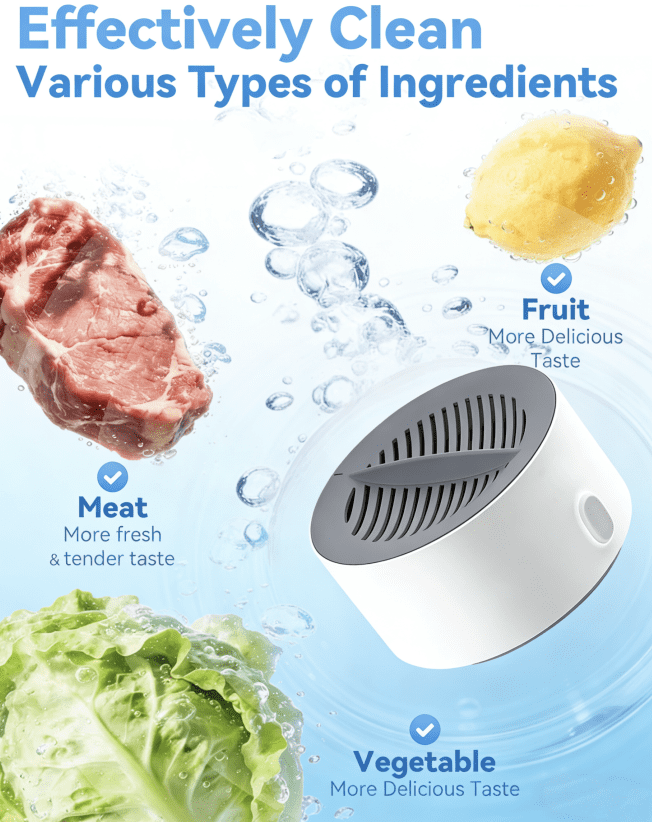 puriproduce Vegetable Cleaner & Home Wash, Advanced Electrolysis Purifier,Portable Home Produce ,Automatic Cleaning, For Fresh Fruits, Veggies & Seafood, Portable Home Produce