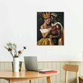 thumbnail image 3 of Nawypu 3-Pieces African American Canvas Wall Art, King and Queen Crowns Canvas Print, Black Art Paintings for Wall Decor, African Lovers Women&amp;Man Bedroom Picture Framed Artwork for Room Decor, 3 of 5