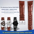 thumbnail image 2 of Correa de reloj de piel de vaca con estampado de cocodrilo en diagonal para Hamilton Adventure Series H24515551 H24401731, 21 x 18 mm, correa de reloj de piel de becerro, 2 of 5