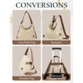 thumbnail image 4 of Sunyuer Women's Convertible Canvas Tote Bag, Large Capacity Multiway Shoulder Backpack, Adjustable Strap Hobo Handbag, Casual Versatile Crossbody Purse for Work Travel Daily Use, 4 of 7