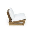 thumbnail image 5 of GDF Studio Elloree Outdoor Acacia Wood Loveseat with Cushions, Teak and White, 5 of 12