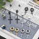 thumbnail image 2 of 30 Piezas Aretes Falsos Piercing Hombre Imán Acero Cruz NEGRO PLATA DORADO AZUL, 2 of 5