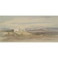 thumbnail image 2 of Carl Friedrich Heinrich Werner 18x10 Black Ornate Wood Framed Double Matted Museum Art Print Titled - Roman Landscape with San Giovanni in Laterano (1850), 2 of 5