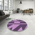 thumbnail image 4 of Ahgly Company Machine Washable Indoor Round Transitional Orchid Purple Area Rugs, 8' Round, 4 of 7