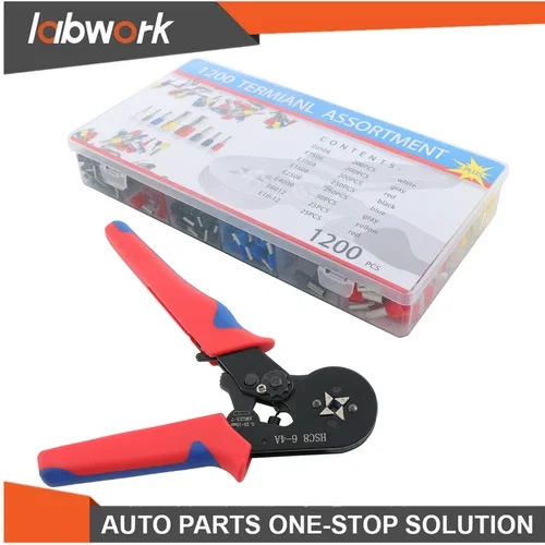 Labwork Awg23-7 Self-Adjustable Ratchet Wire Crimping Tool W/ 1200Pcs Ferrules